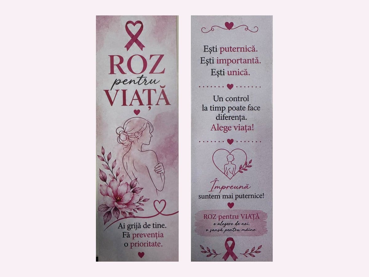 Semnele de carte ale campaniei „Roz pentru viață”: „Ai grijă de tine. Fă prevenția o prioritate.”